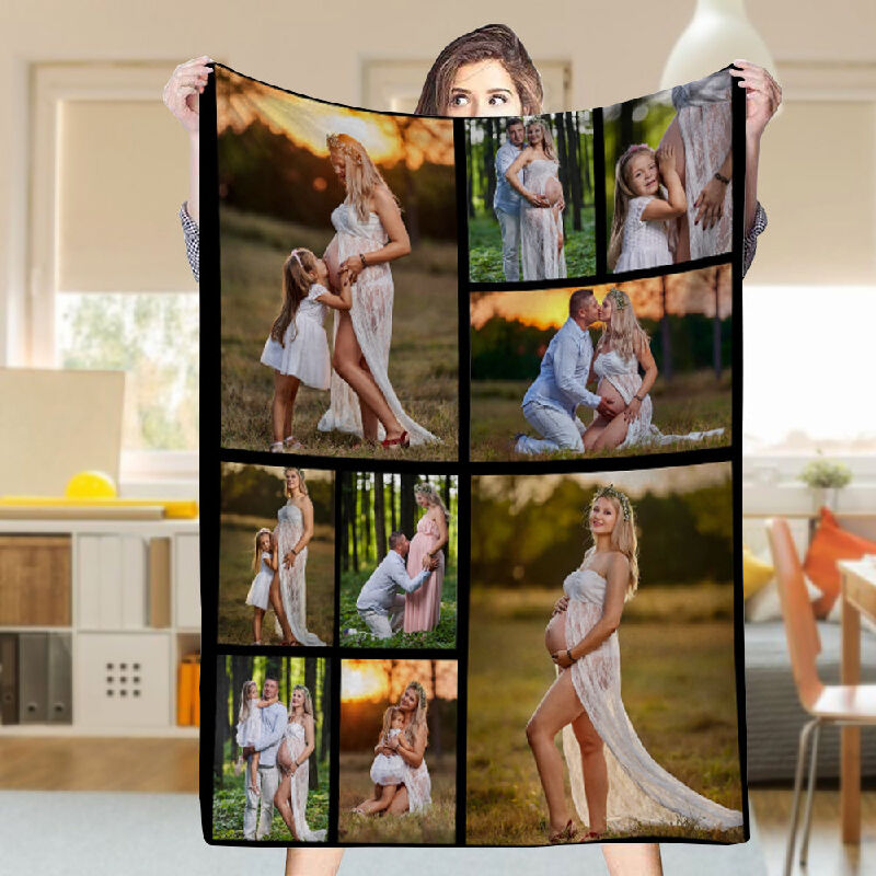 Personalized Picture Blanket with Unique Design Style Gift for Favourite Family