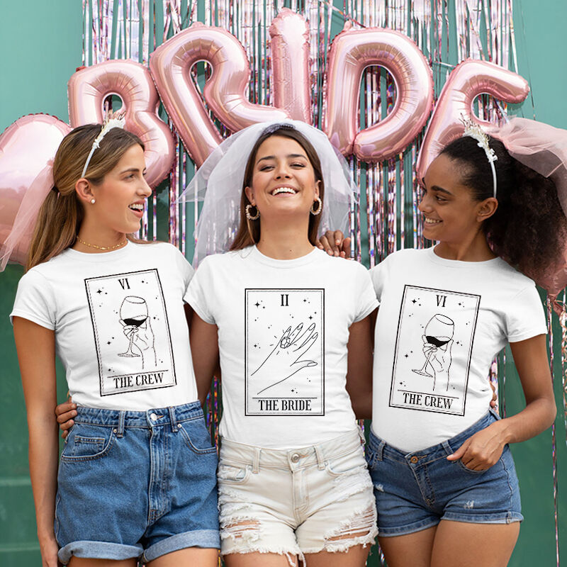 Personalized T-shirt The Bride and Crew Tarot Card Design Creative Gift for Bridal Party