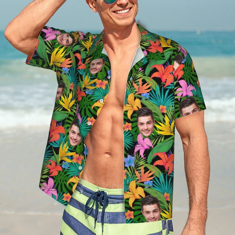 Camicie hawaiane personalizzate Flowers Design Camicia da spiaggia Aloha personalizzata per uomo