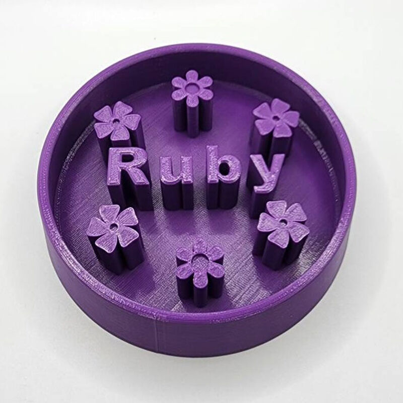 Personalized 3D Printed Slow Food Pet Food Bowl Custom Name With Petals Gift For Pet Lovers