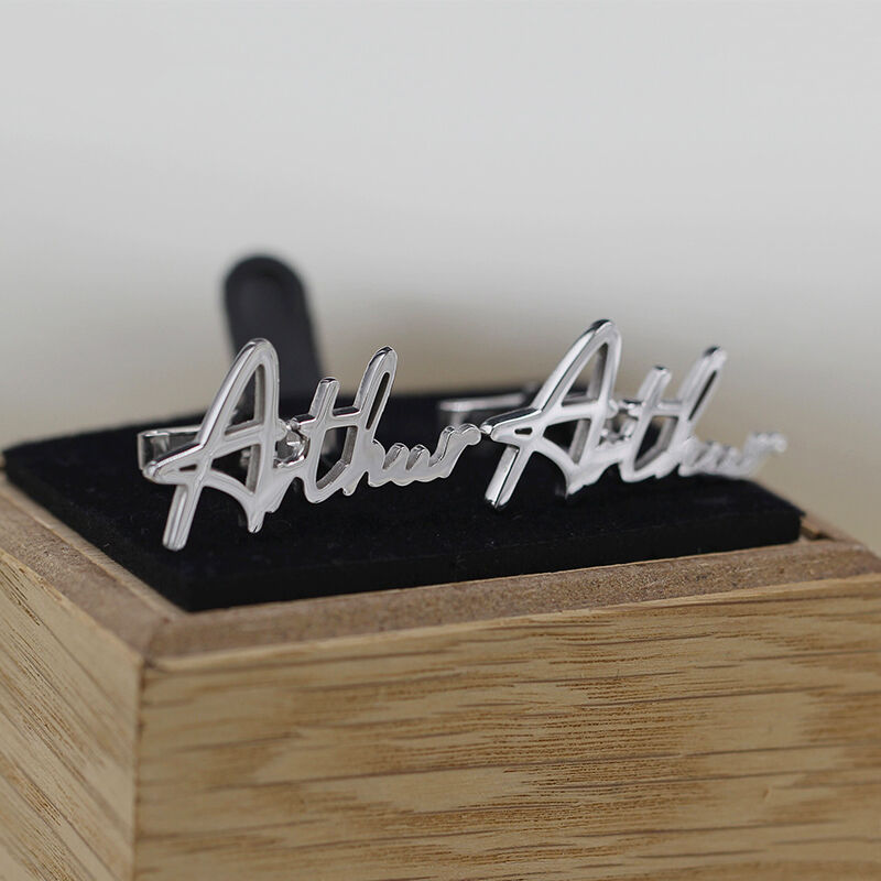 Personalized Custom Cufflink Your Own Name Design Creative Unique Gift for Him Friends