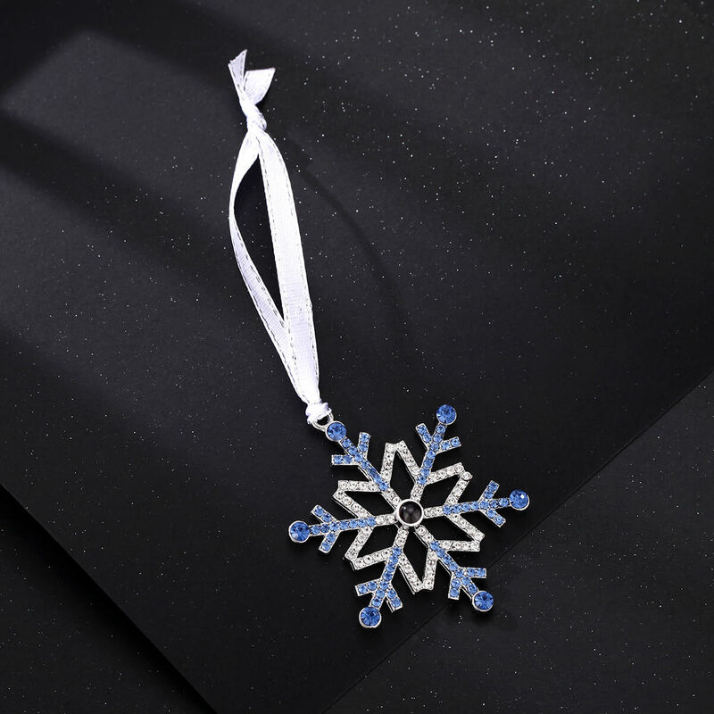 雪柄 写真入り 投影 クリスマス オーナメント オリジナル