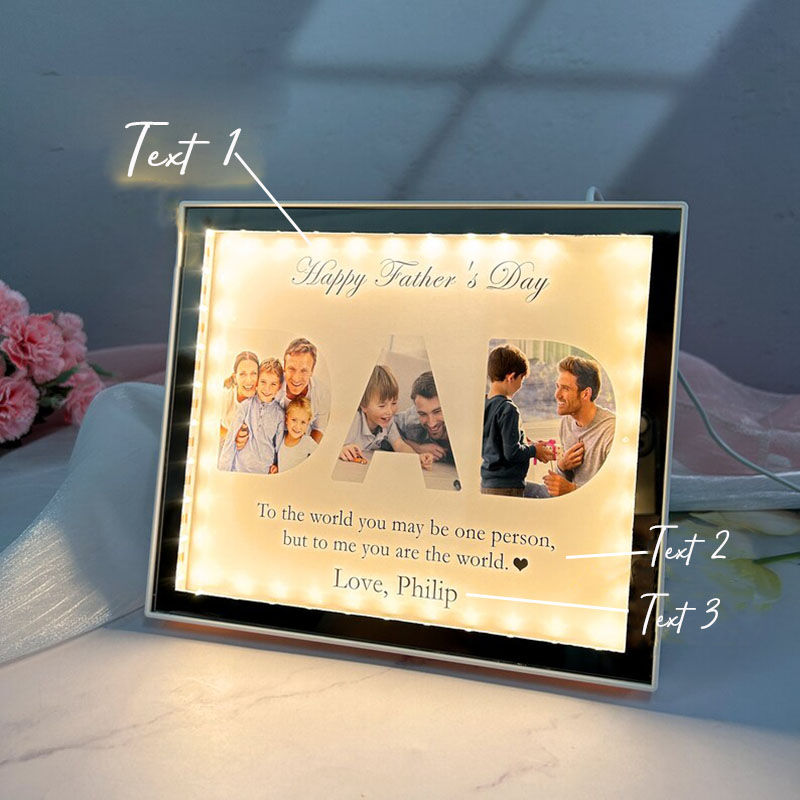 Personalized Picture Mirror Lamp Wonderful Gift for Dad