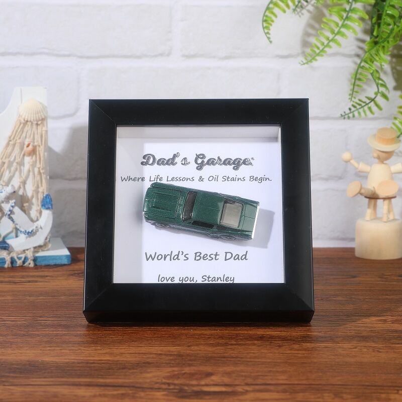 Personalized Frame Custom Toy Car Dad's Garage Cool Design Attractive Gift for Father's Day Car Lovers