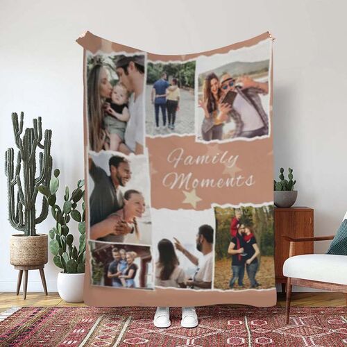 Personalisierte Fotodecke Mit 7 Fotos Familien-Erinnerungs-Decke für eine liebevolle Familie