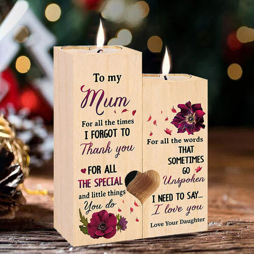 Mum Birthday Gifts from Daughter Mum Gifts Wooden Candle