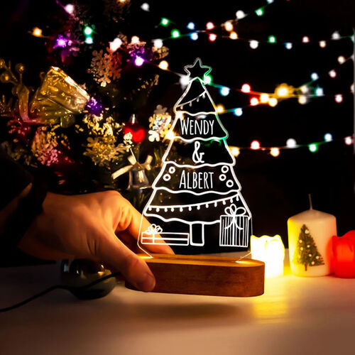 名入れ 写真入れ led ナイトライト クリスマスツリー カスタマイズ