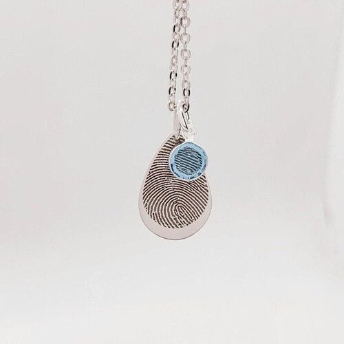 Collana con Impronta Digitale e Pietra di Nascita