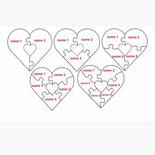 Personalized T-shirt with Custom Heart Shaped Name Puzzles Gift for Daddy