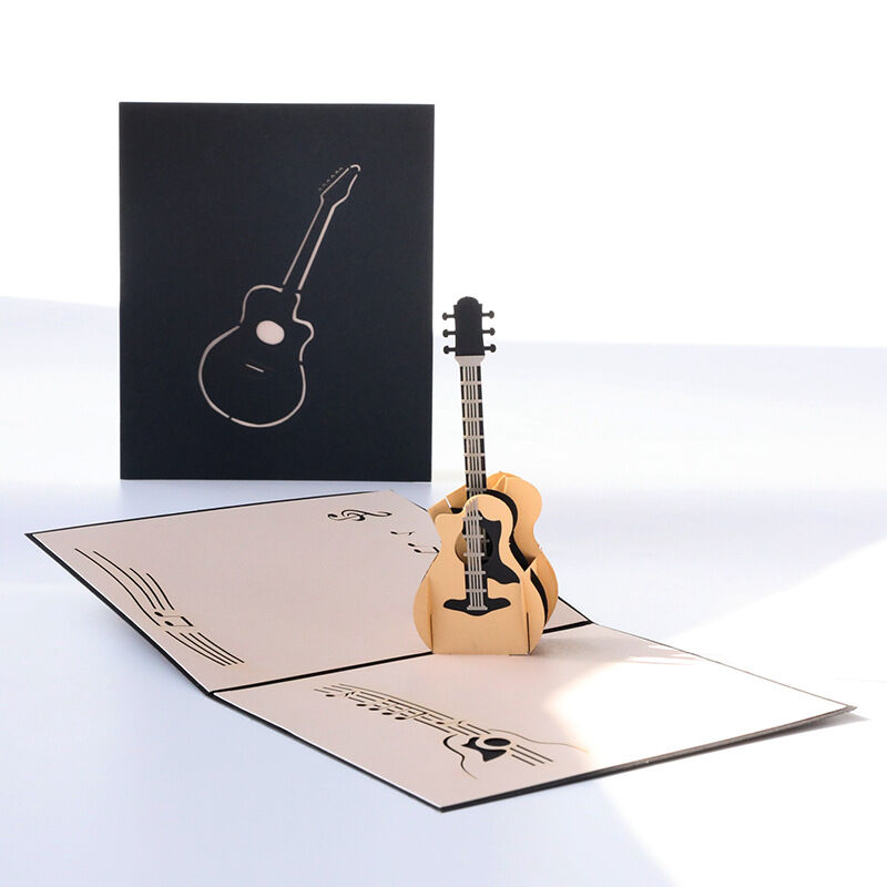 3D Hollow Guitar Pop Up Karte Kreatives Geschenk für Musikliebhaber