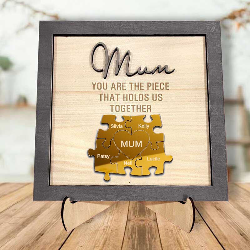Personalized Wood Name Puzzle Frame We Are Together Forever for Mother's Day