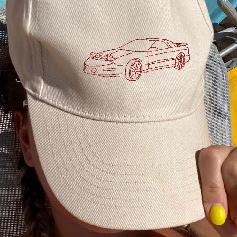 Gepersonaliseerde hoed Custom geborduurde auto fotolijn ontwerp Perfect cadeau voor autoliefhebbers