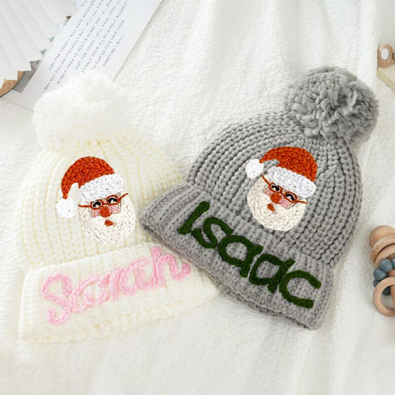 Personalisierte Kleinkind-Winterhut Baby-Mädchen und -Jungen-Mütze Gemütliche Kopfbedeckungen Geschenk für Weihnachten