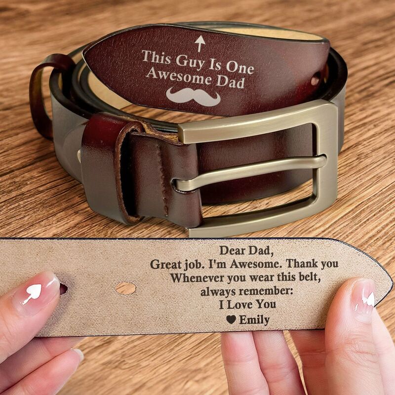Custom Handmade Belts Practical Engraved Belts Father's Day Gifts for Dad