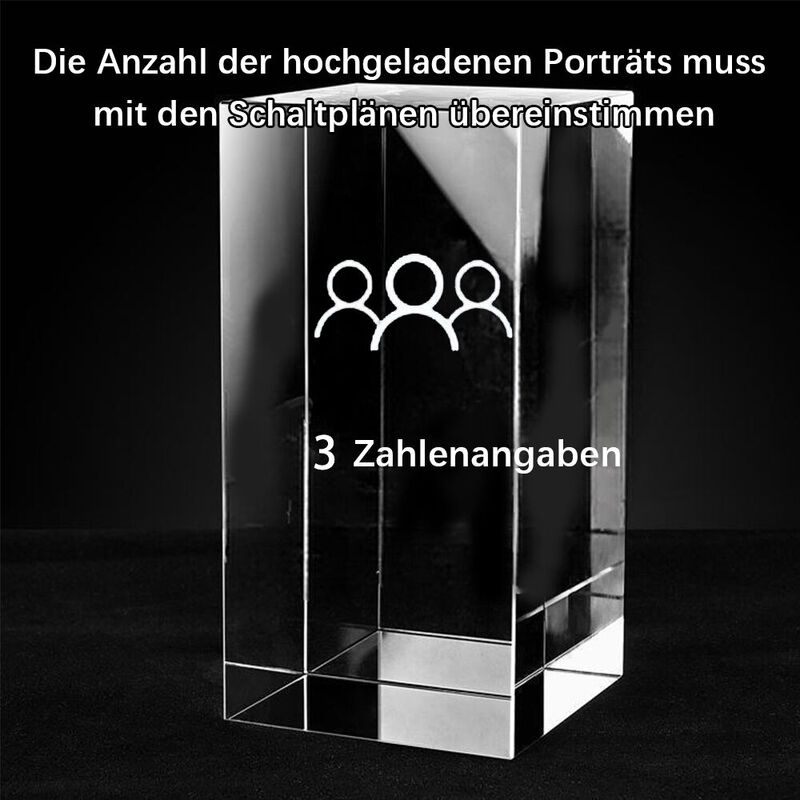 Individuelles 3D-Kristallfoto Familienporträt Geschenk Familienbild Kristall Ornamente für Weihnachten