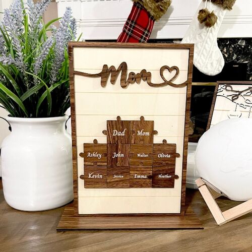 Personalized Family Name Puzzle Frame for Mother's Day Gift