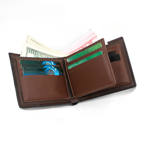 Personalized Simple Men's Leather Wallet Customize Family Photos for The Best Dad