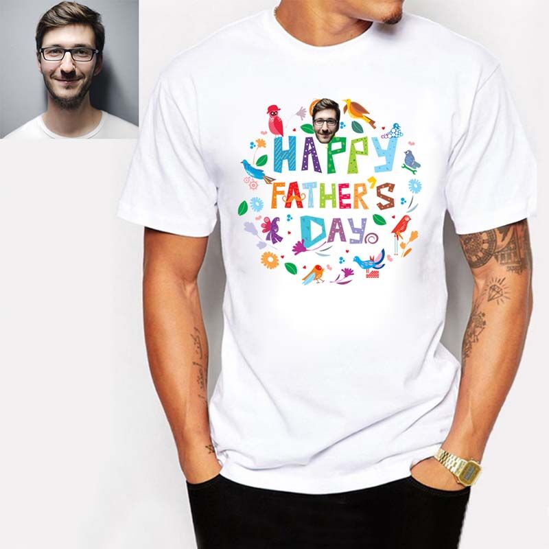T-shirt Personnalisé Visage Cadeaux pour la fête des pères