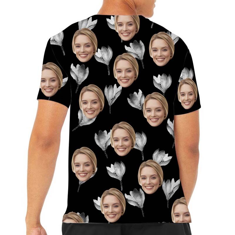 T-shirt hawaïen personnalisé pour hommes, imprimé avec des fleurs