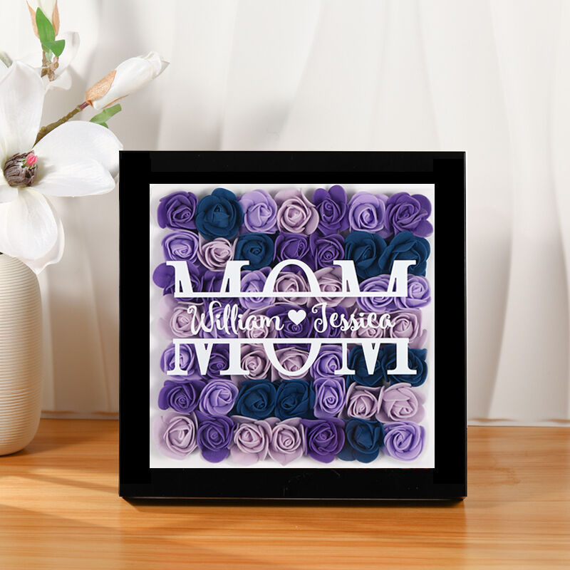 Personalized Dried Flower Frame With Kids Name Gift for Mother's Day