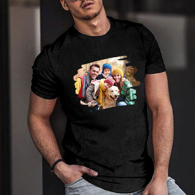 T-shirt personalizzata con immagine di contorno irregolare design artistico per papà