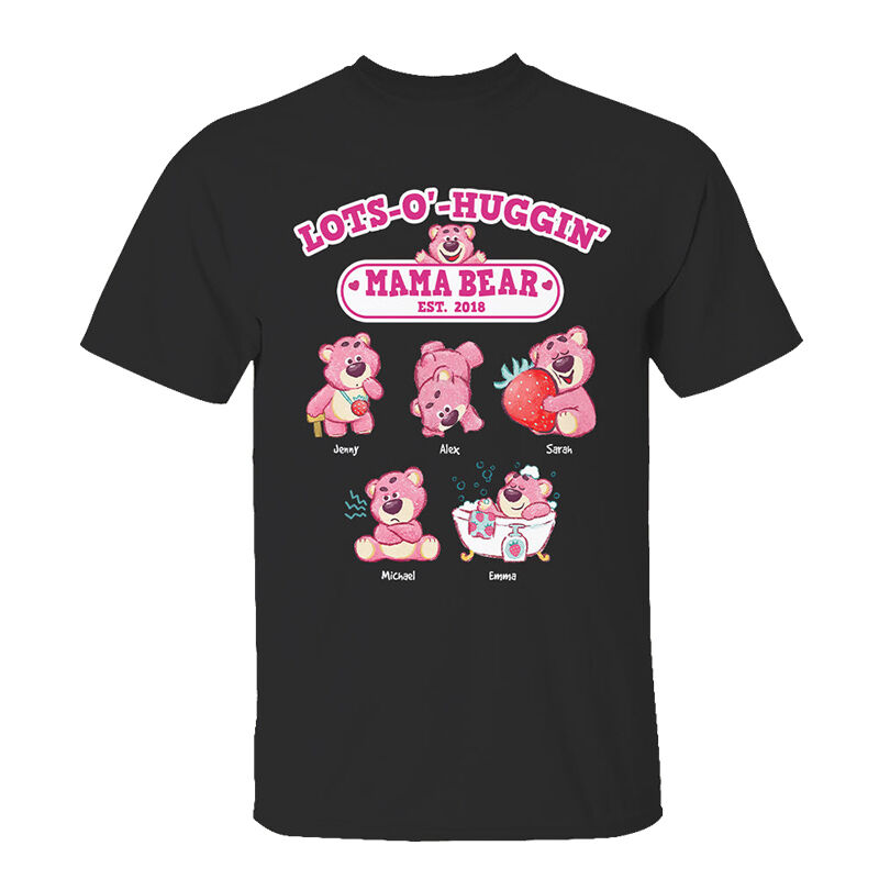 T-shirt personalizzata mamma orsa con orsetti regalo per festa della mamma