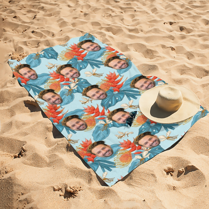 Personalized Photo Bath Towel Wonderful Gift for Family