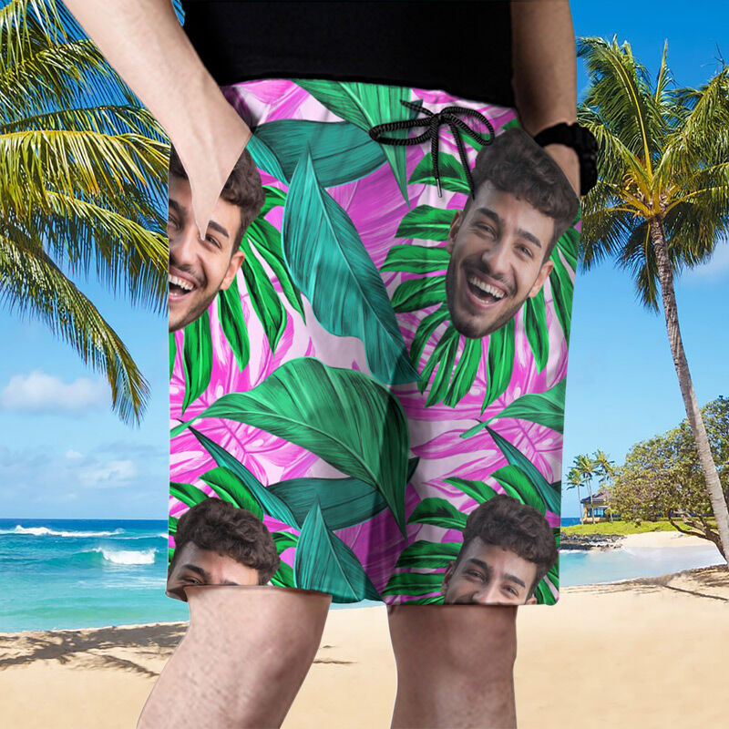 Personalisierte Foto Herren Strandshorts Abstraktes Geschenk für Papa