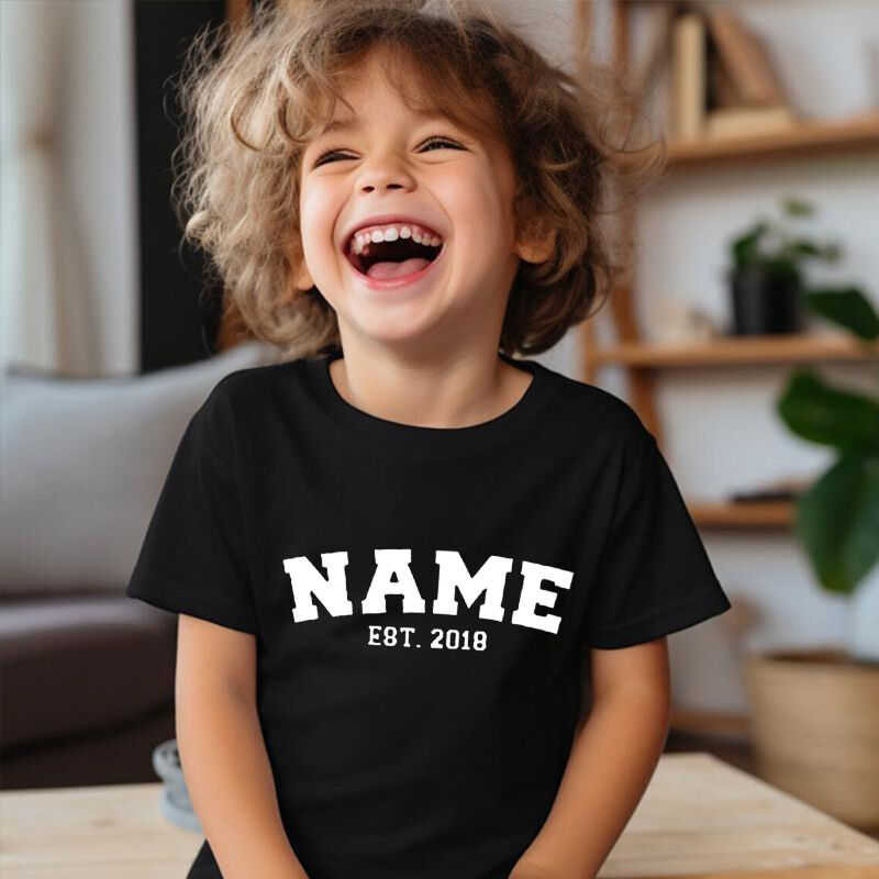 Personalized Kids Embroidered T-Shirt With Custom Name Warm Gift For Children