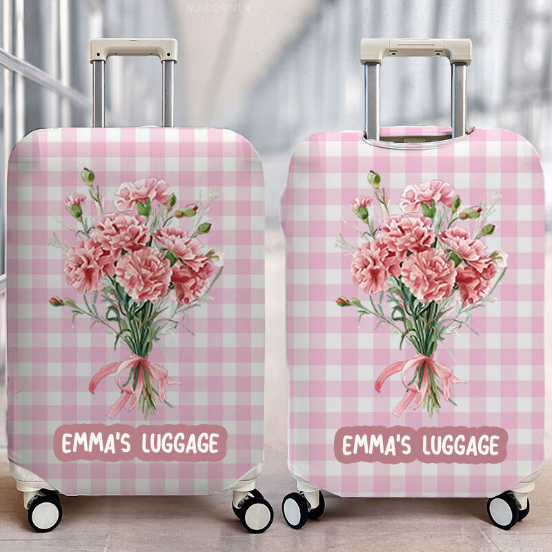Personalized Luggage Cover Custom Birthday Flower Gift for Birthday
