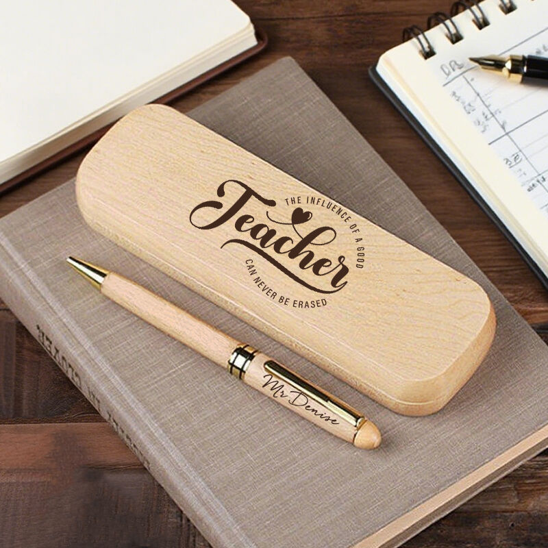 Personalized Pen Wooden Box The Influence Of A Good Teacher Can Never Be Erased Perfect Gift for Teachers