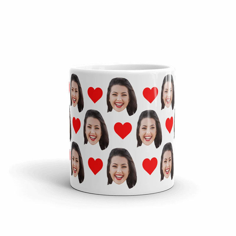 Personalized Face Heart Custom Photo Mug for Girlfriend