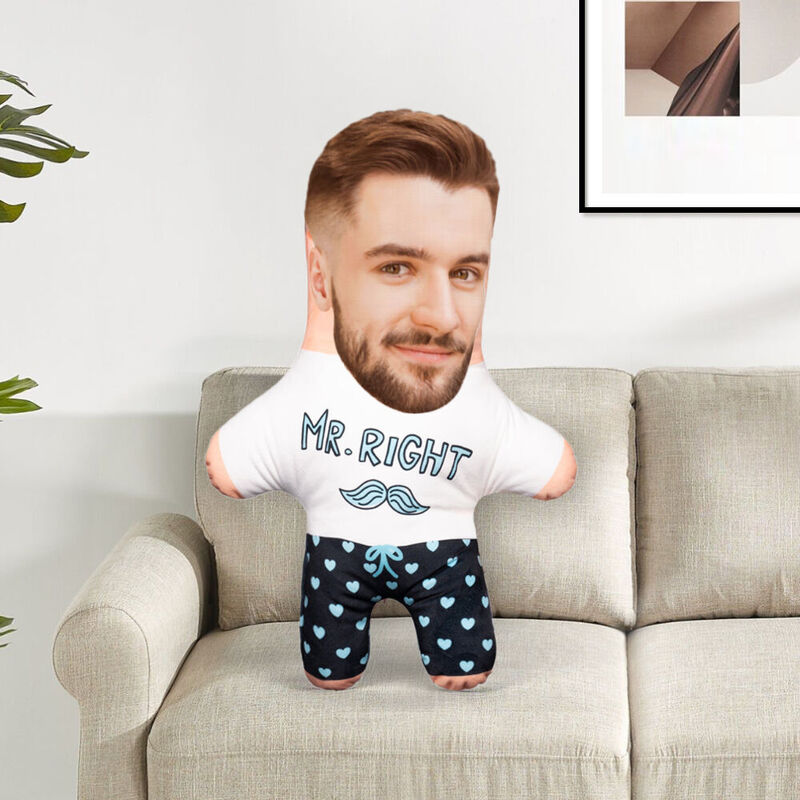 Custom Face Pillow Mr Right Face Pillow 3D Soft Pillow Boyfriend Gift