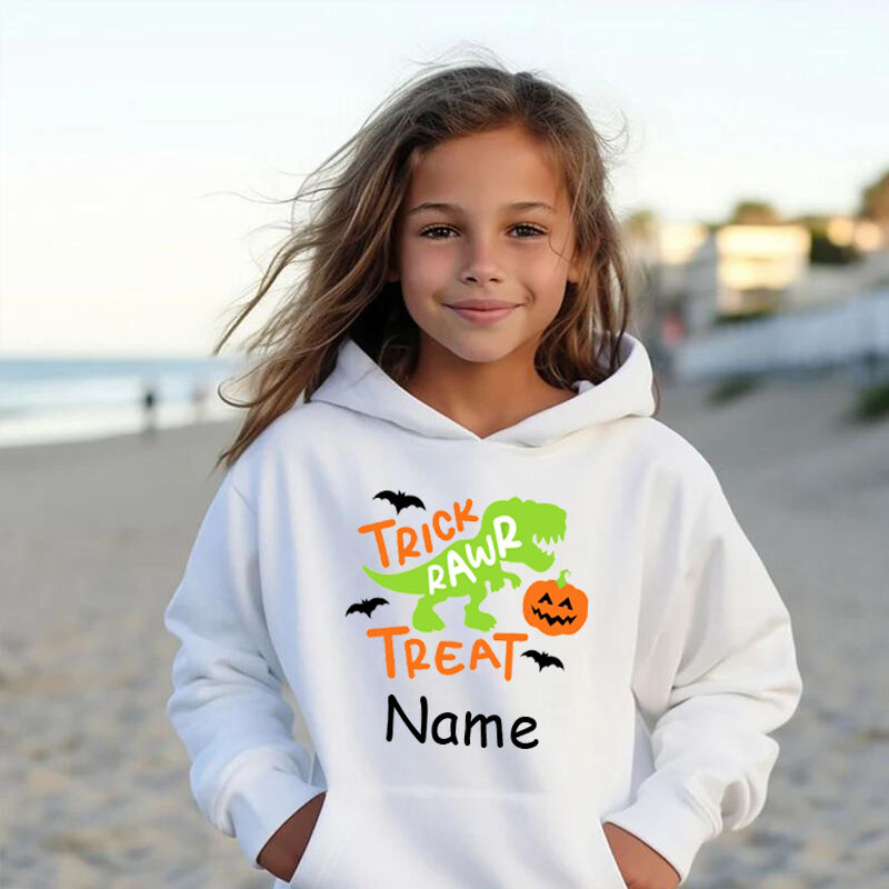 Personalized Children's Hoodies Customized Name Strips Halloween Patterns Funny Gifts For Kids