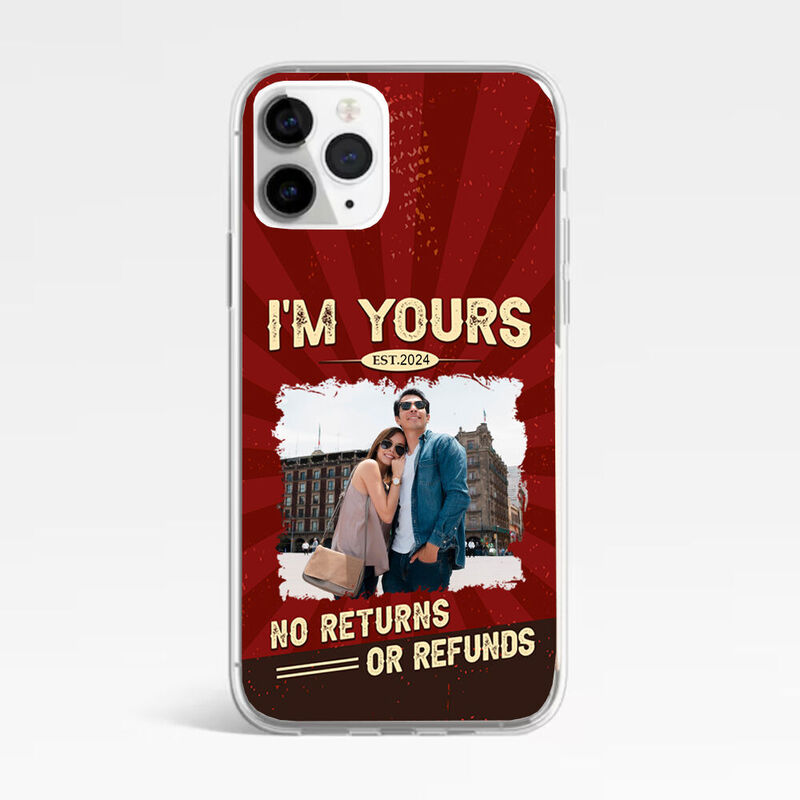 Funda de móvil personalizada con foto de pareja, regalo de Navidad para novia