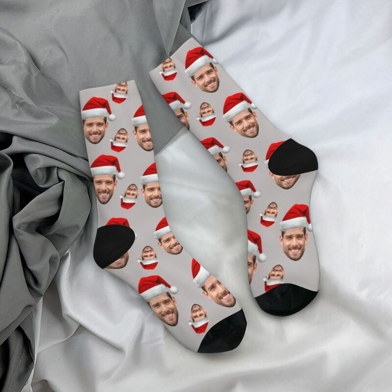 Chaussettes personnalisées avec photo du visage pour un cadeau de Noël amusant pour vos amis