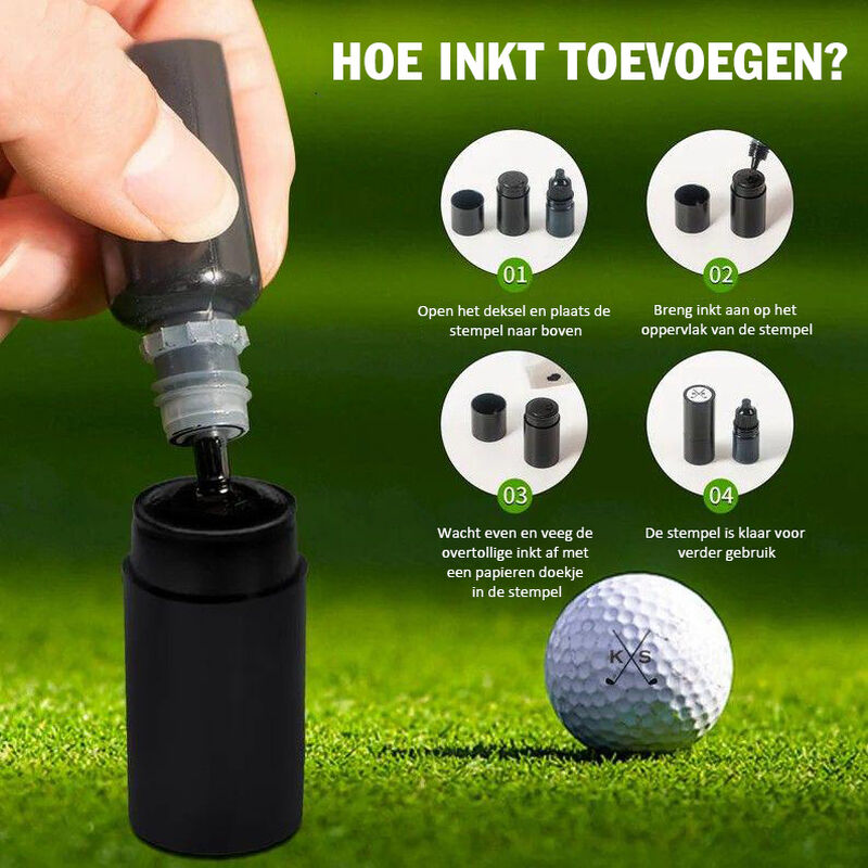 Gepersonaliseerde Golfbal Stempel met Club Patroon Kleur Inkt Bal Stempel Cadeau voor Vrienden