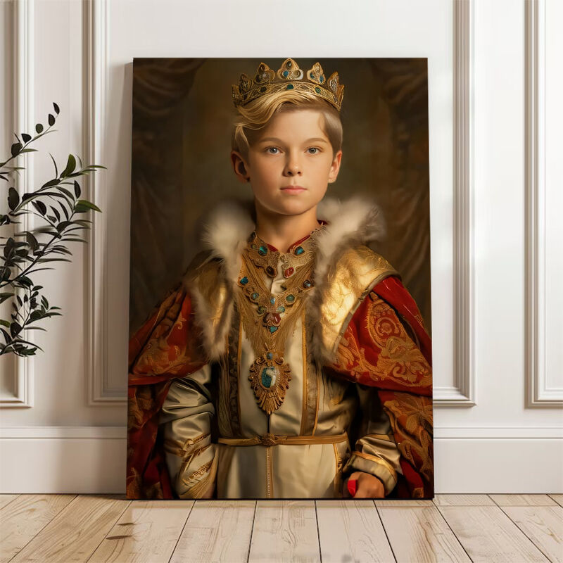 Personalized Prince Portraits with Custom Face Swap Retro Gift for Kids