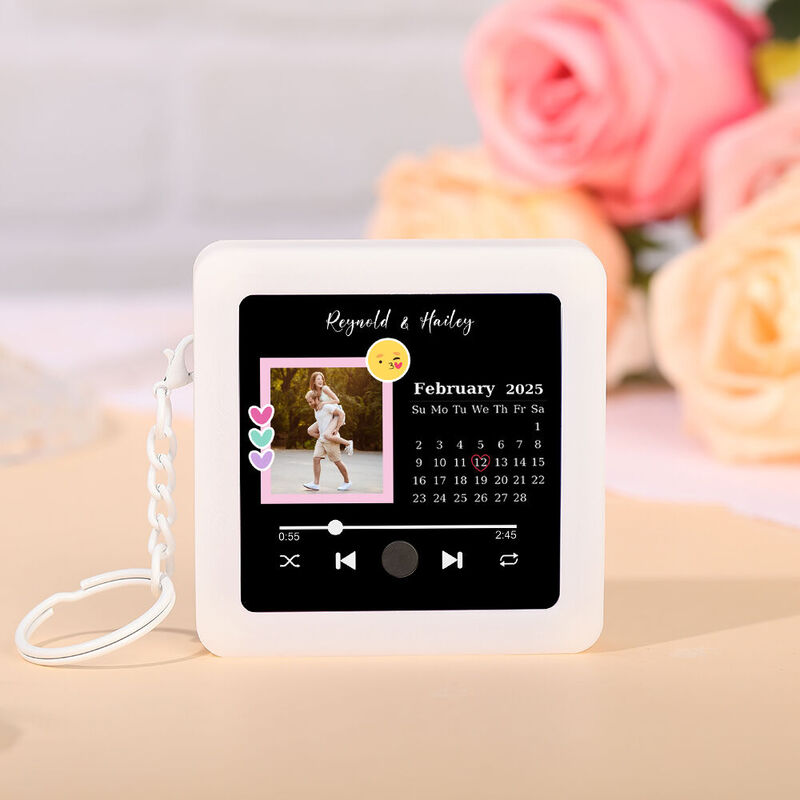 Porte-clés photo personnalisé Boîte à musique Cadeau doux pour les couples