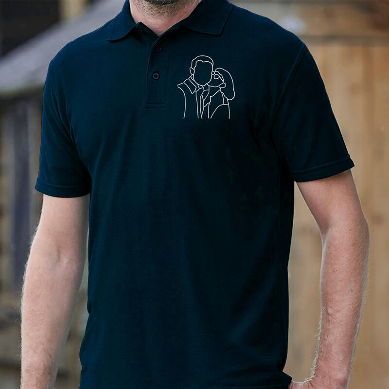 Personalized Picture Embroidered Polo Shirt Perfect Gift for Family