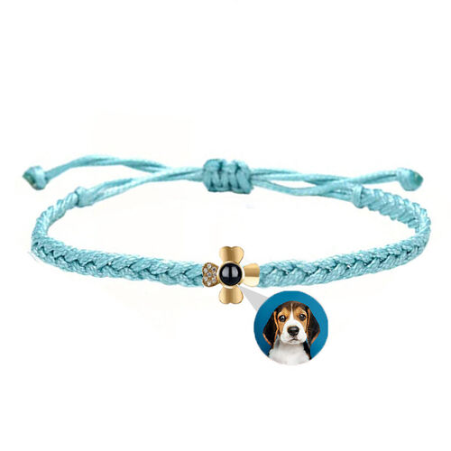 Personalized Picture Projection Blue Bracelet for Precious Moment