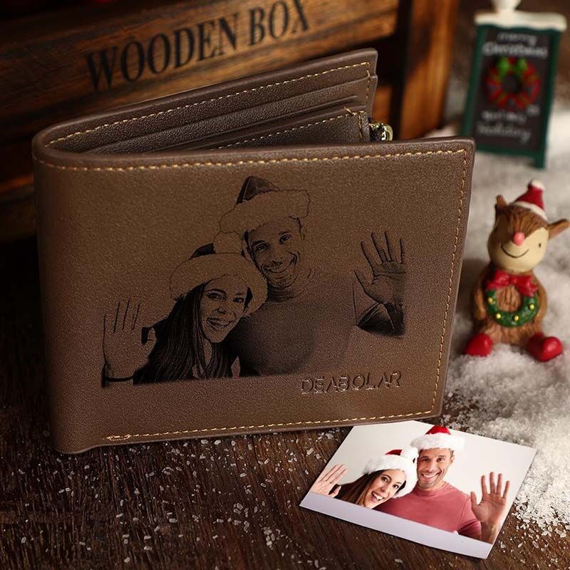 Merry Christmas Custom Photo Wallet Trifold Short Wallet Christmas Gifts