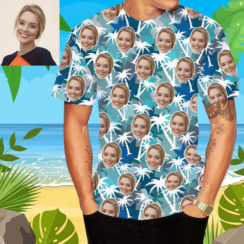 T-shirt hawaïen personnalisé avec palmier