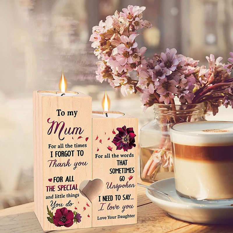 Mum Birthday Gifts from Daughter Mum Gifts Wooden Candle