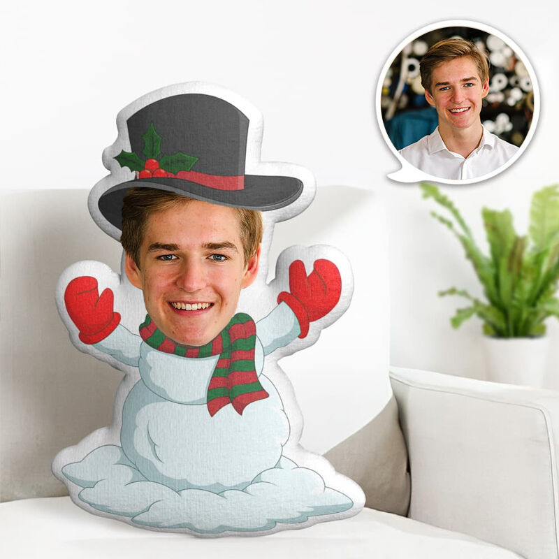 Coussin personnalisé avec un bonhomme de neige body Cadeau de Noël pour papa