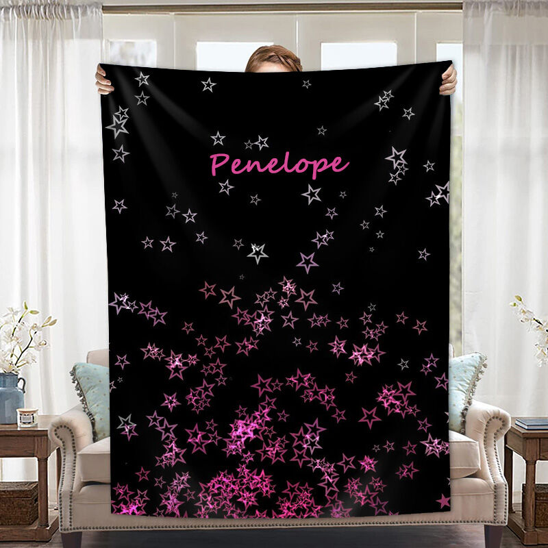 Personalized Name Blanket with Pentagram Pattern Best Gift for Special Person