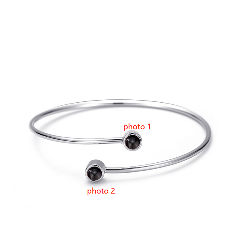 Personalized Projection Picture Bracelet Customized With Two Photos Simple Valentine's Day Gift