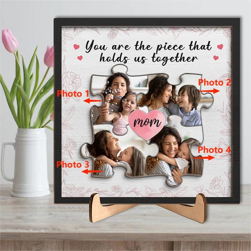 Personalized Picture Frame You Are The Piece That Holds Us Together with Custom Photos Great Gift for Mother's Day