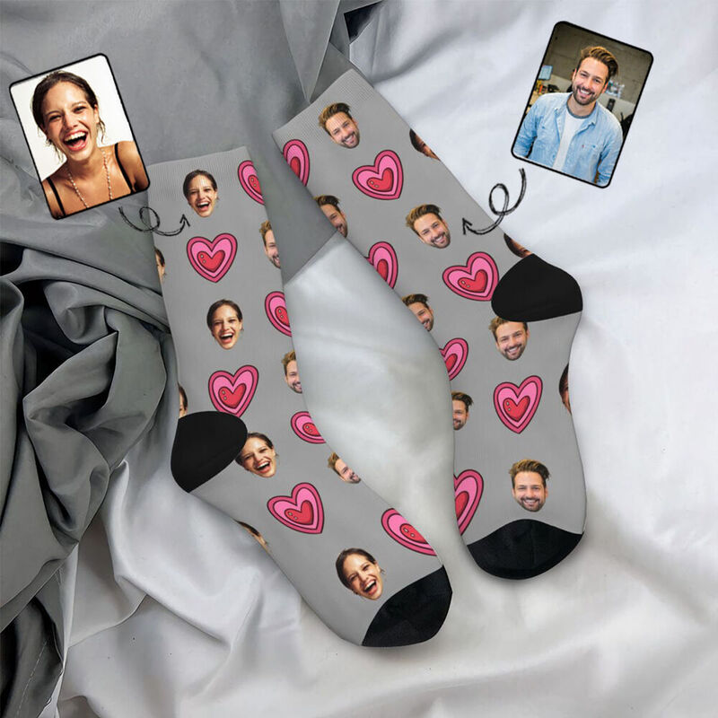 Customized Face Socks Add Photos Anniversary Gift for Couples