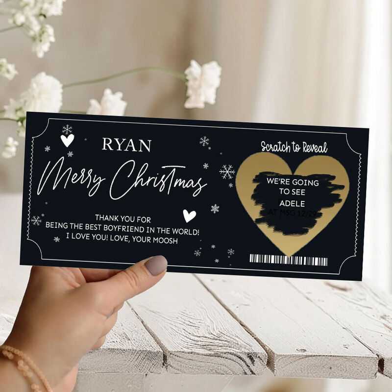 Personalized Scratch Card Custom Message Surprise Reveal Creative Christmas Gift